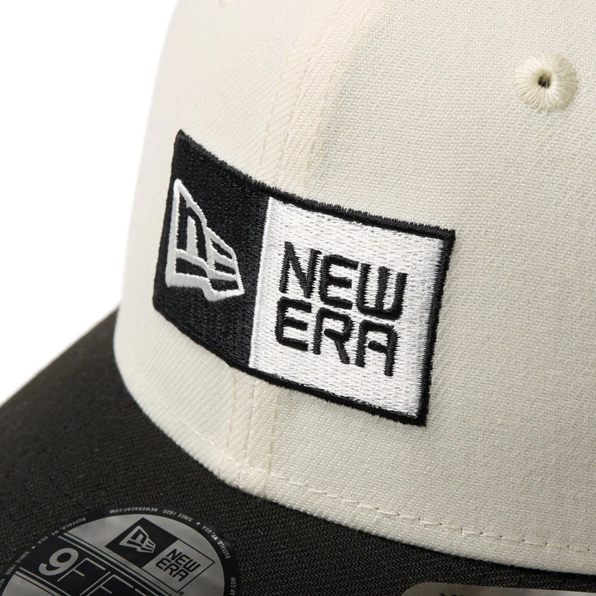 NEW ERA - Youth 9FIFTY STRETCH BOX LOGO CREAM/BLACK【14671548】
