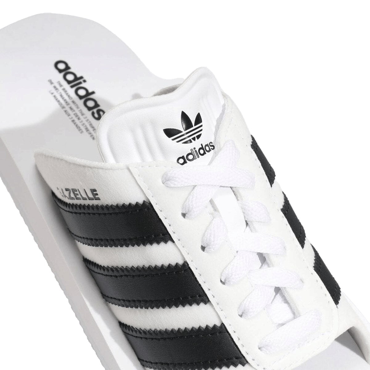 Adidas Gazelle Beach Slides GAZELLE BEACH SLIDES W FTWWHT/CBLACK/FTWWHT Footwear White x Black x Footwear White [JQ7420]