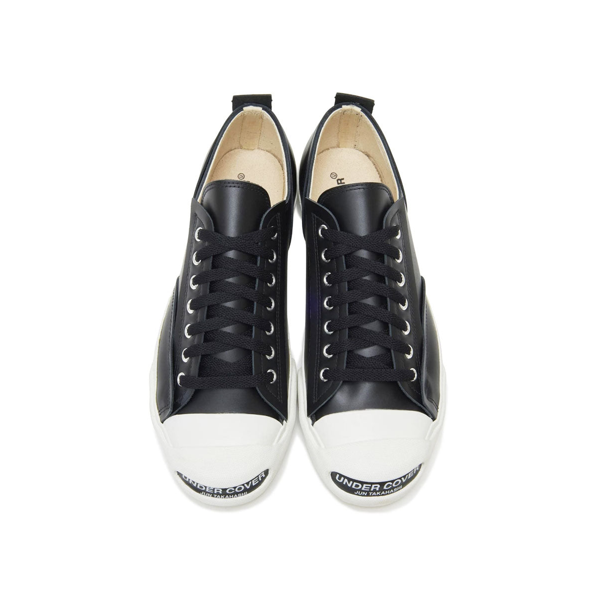 UNDERCOVER TOE LOGO LEATHER SNEAKERS BLACK アンダーカバー トー ロゴ レザー スニーカー ブラッ –  HOMEGAME TOKYO