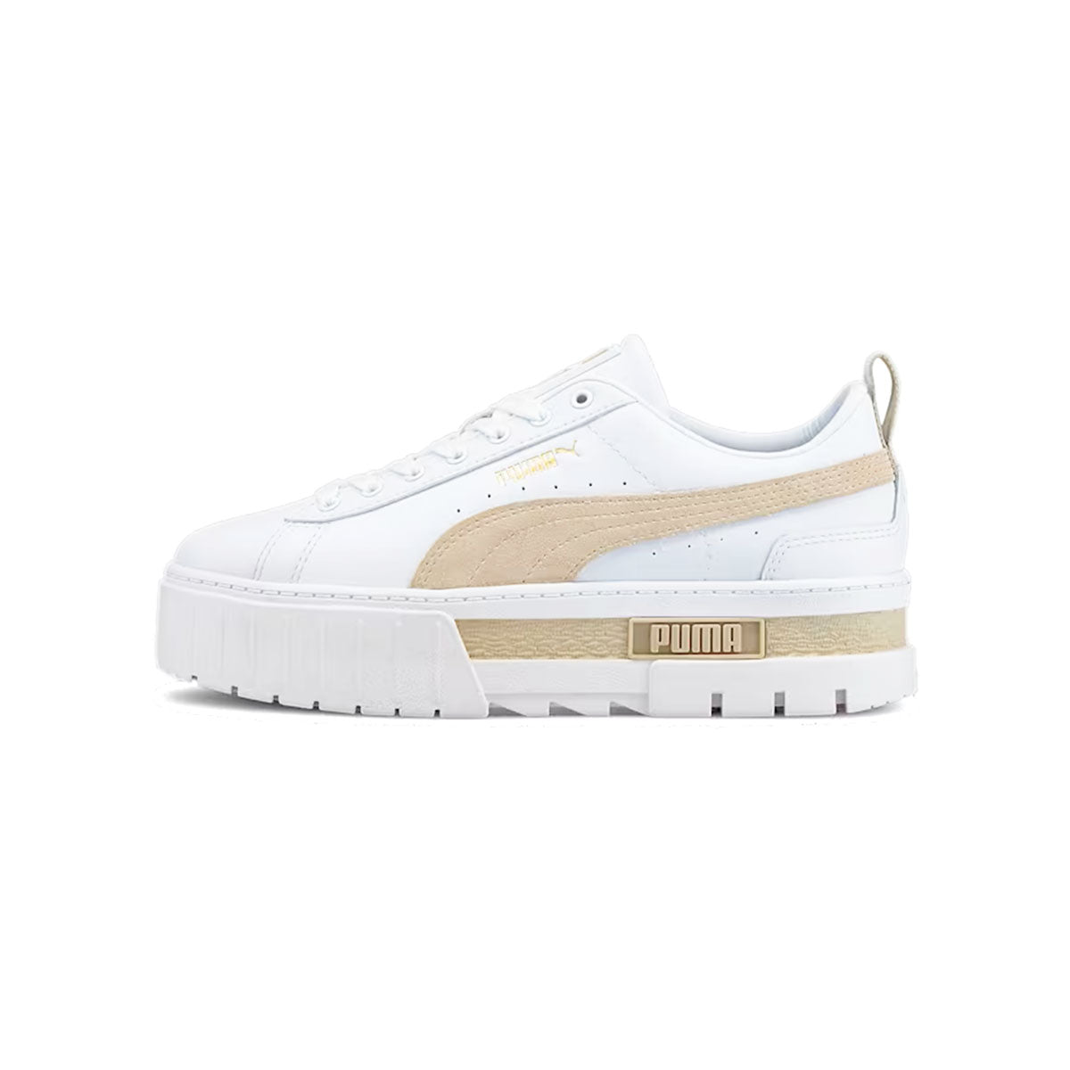 PUMA MAYZE LEATHER WMNS WHITE/BEIGE プーマ メイズ レザー ウィメンズ ホワイト/ベージュ【381983-02】