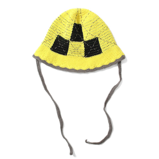 WANNA ワナ “Crochet Flag“ Knit hat YELLOW