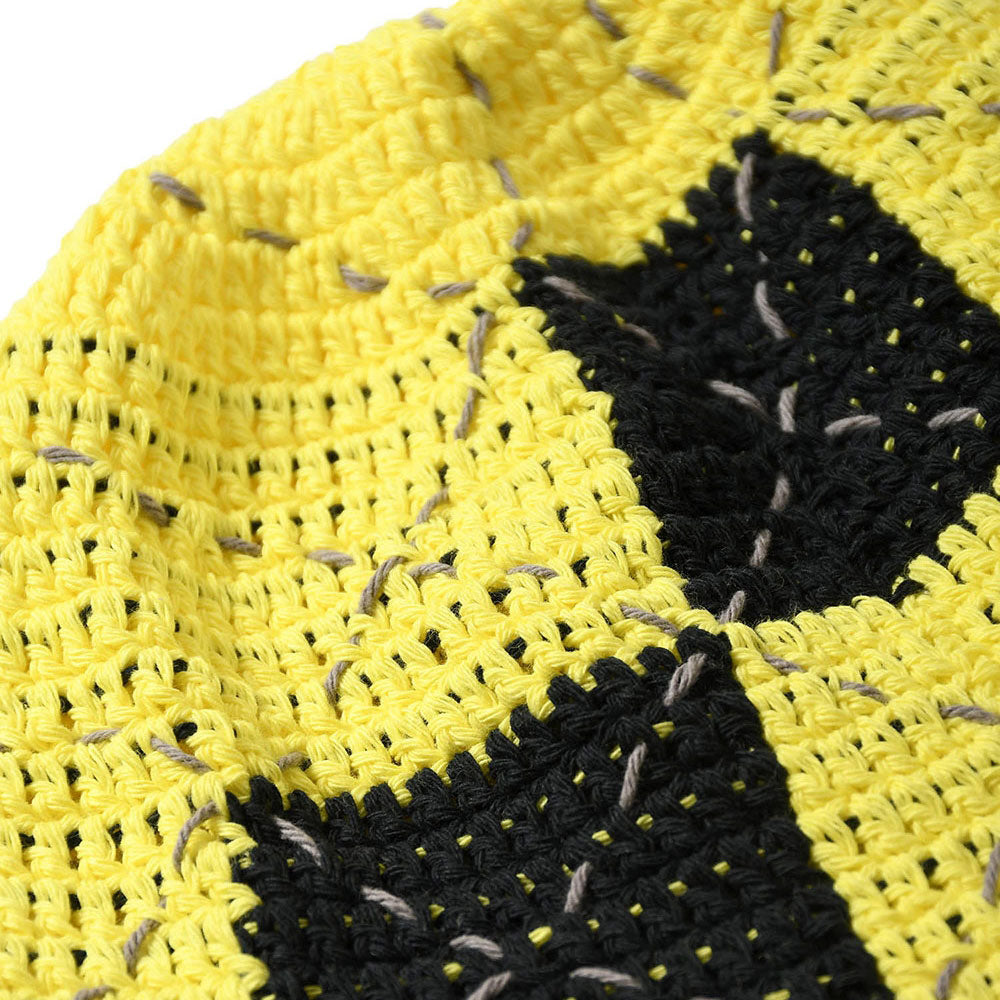 WANNA ワナ “Crochet Flag“ Knit hat YELLOW