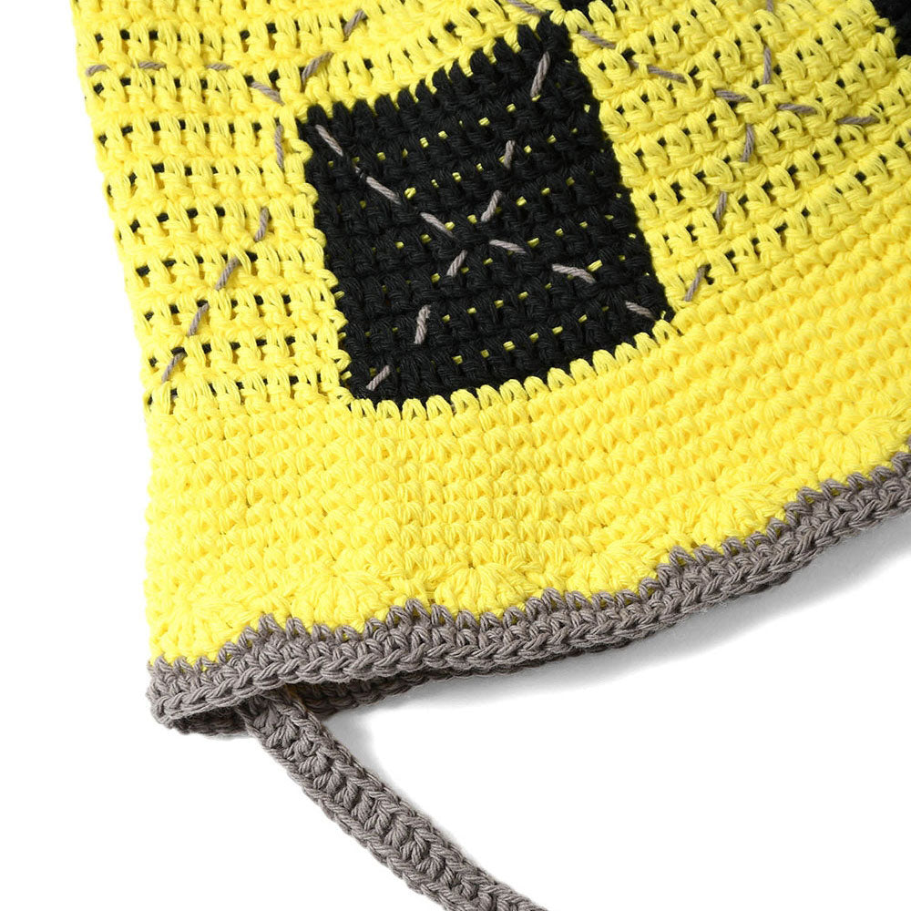 WANNA ワナ “Crochet Flag“ Knit hat YELLOW