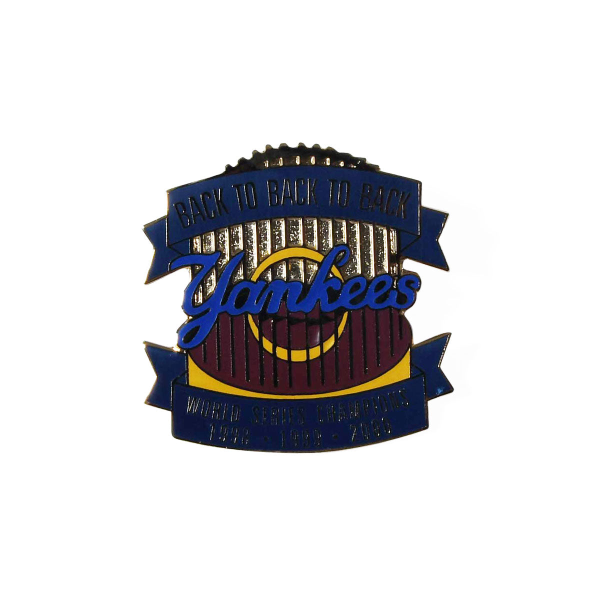 MLB-YNK2000 NY Yankees Back to Back to Back 2000 WS Champs Pin