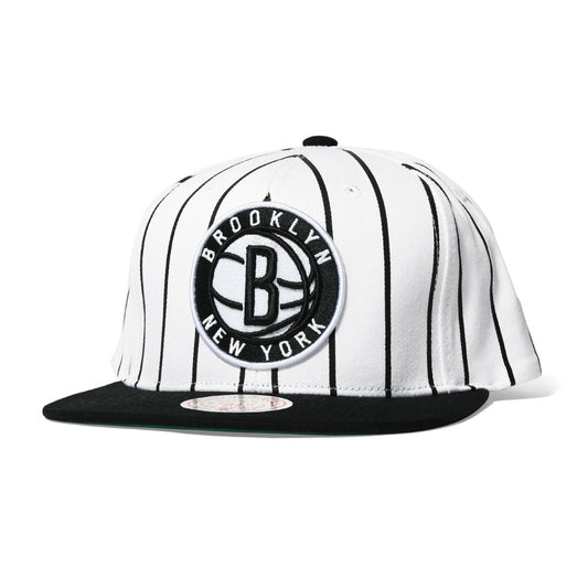 Mitchell＆Ness B Nets NBA HHSS3471-BNE Retro Pinstripe Snapback WHT